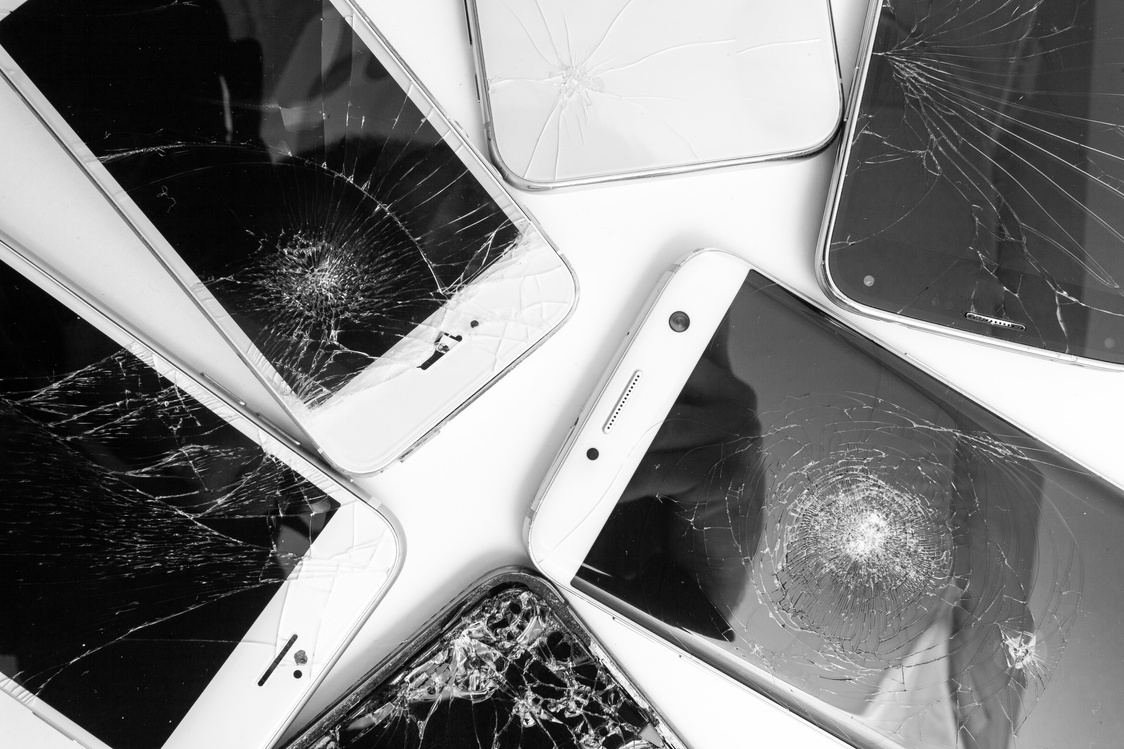 Broken Smartphones Flatlay