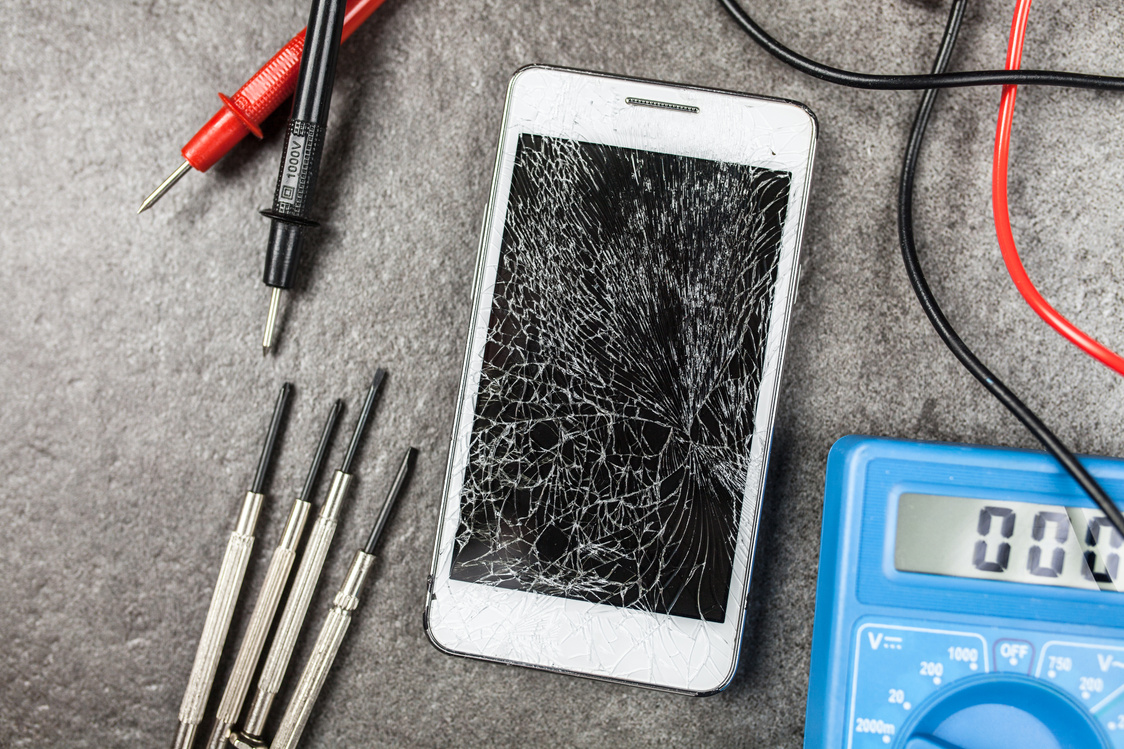 Smartphone with Broken Screen